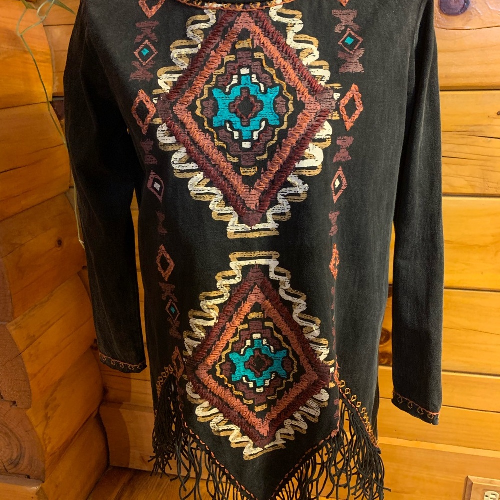 Double D Ranch Fringed T-Shirt Size Small
